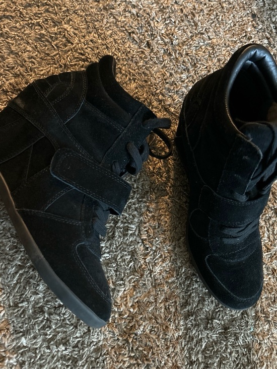 Ash Shoes - Ash Black Suede Wedge Sneakers